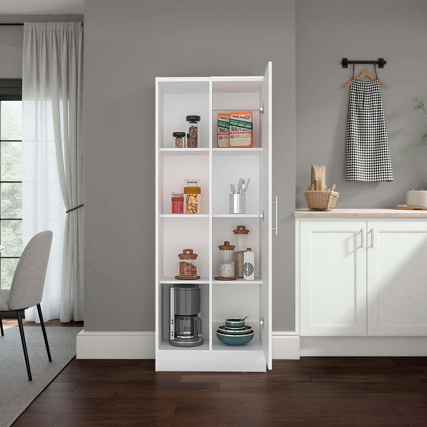 White Kitchen Pantry Cabinet - Storage & Style for Dining Room