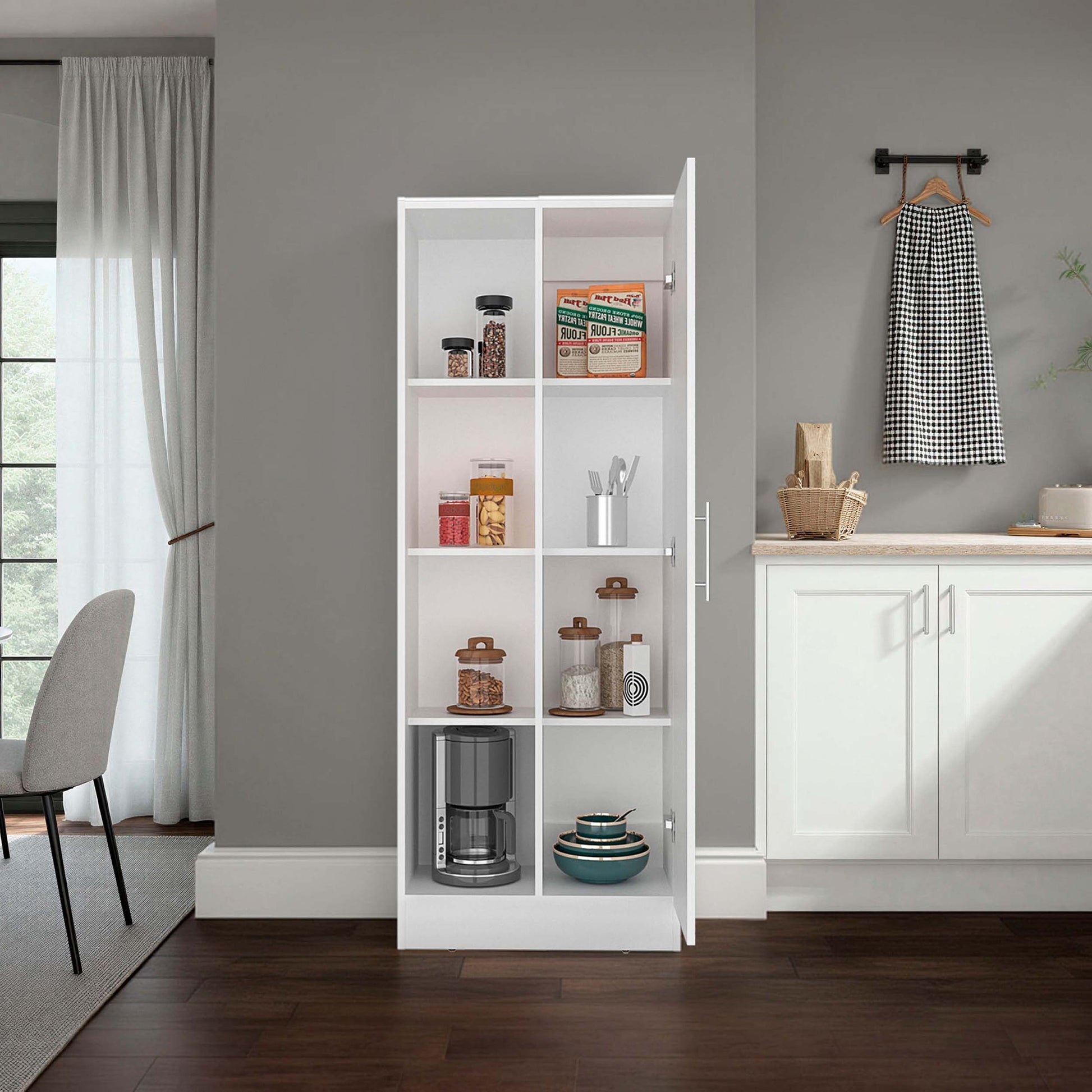 White Kitchen Pantry Cabinet - Storage & Style for Dining Room