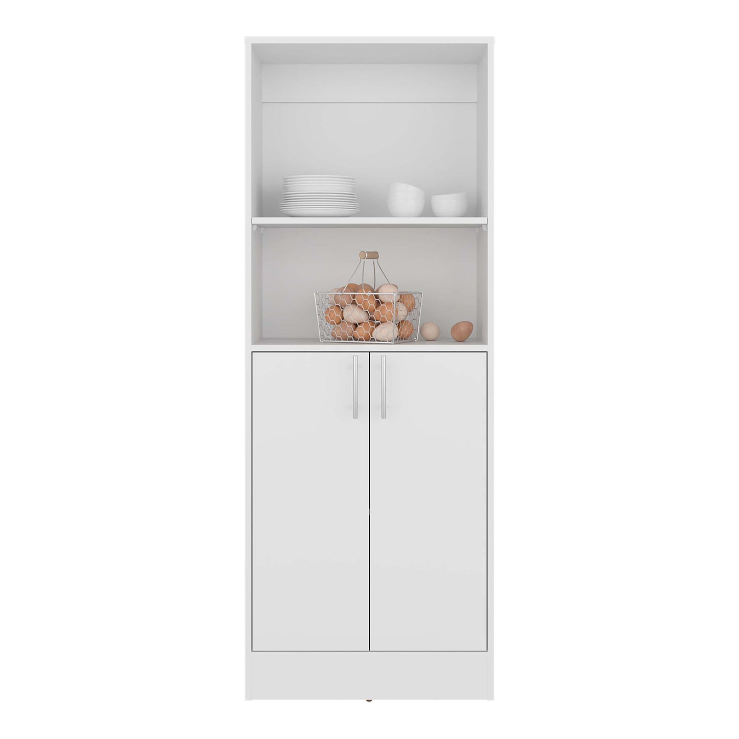Small White Kitchen Storage Cabinet with Shelves