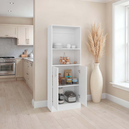 Small White Kitchen Storage Cabinet with Shelves