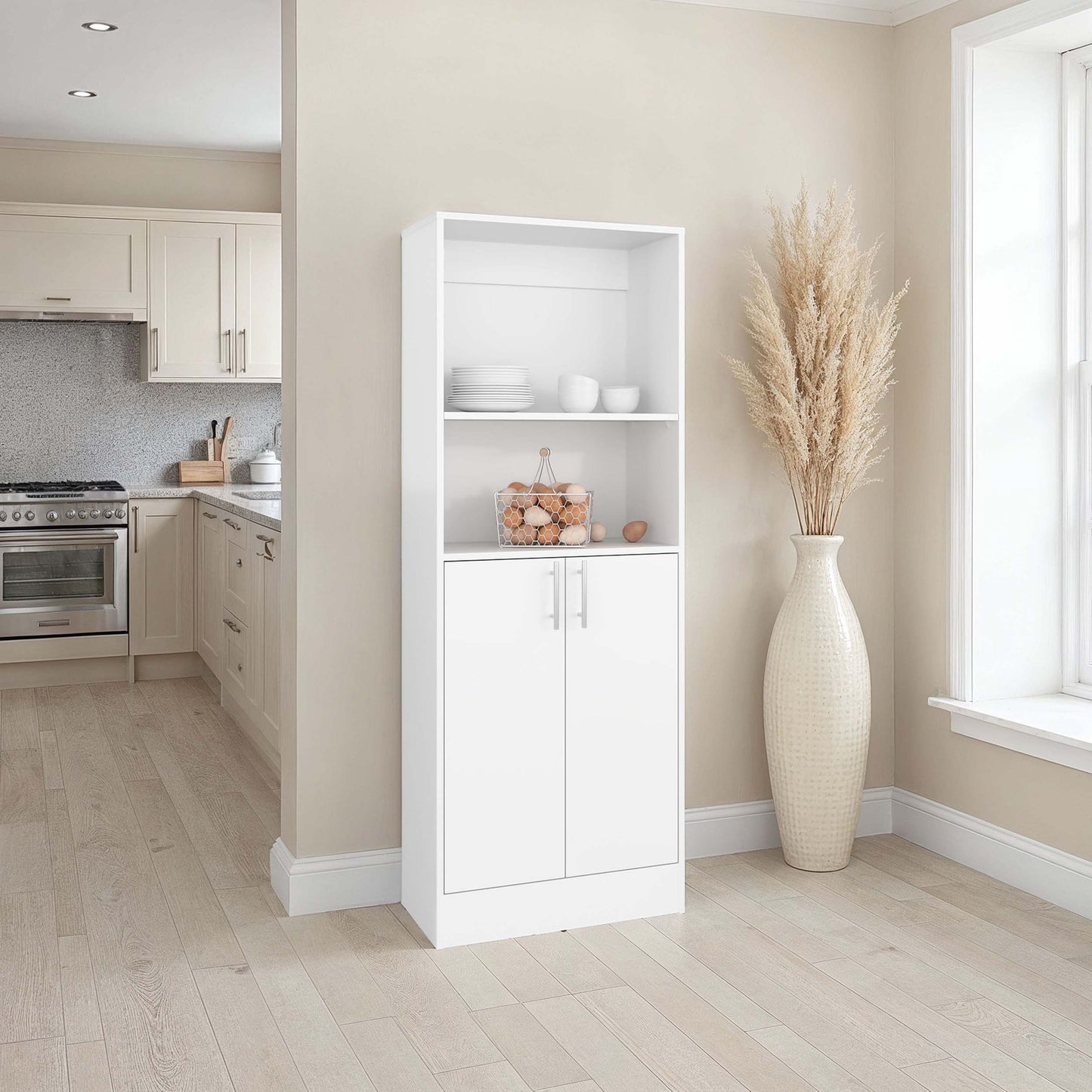 White 2-door Kitchen Storage Cabinet