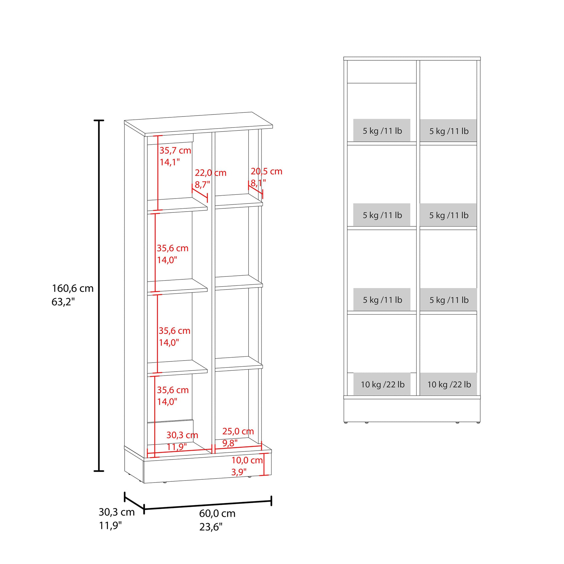 White Kitchen Storage Cabinet - 6 Shelf Server