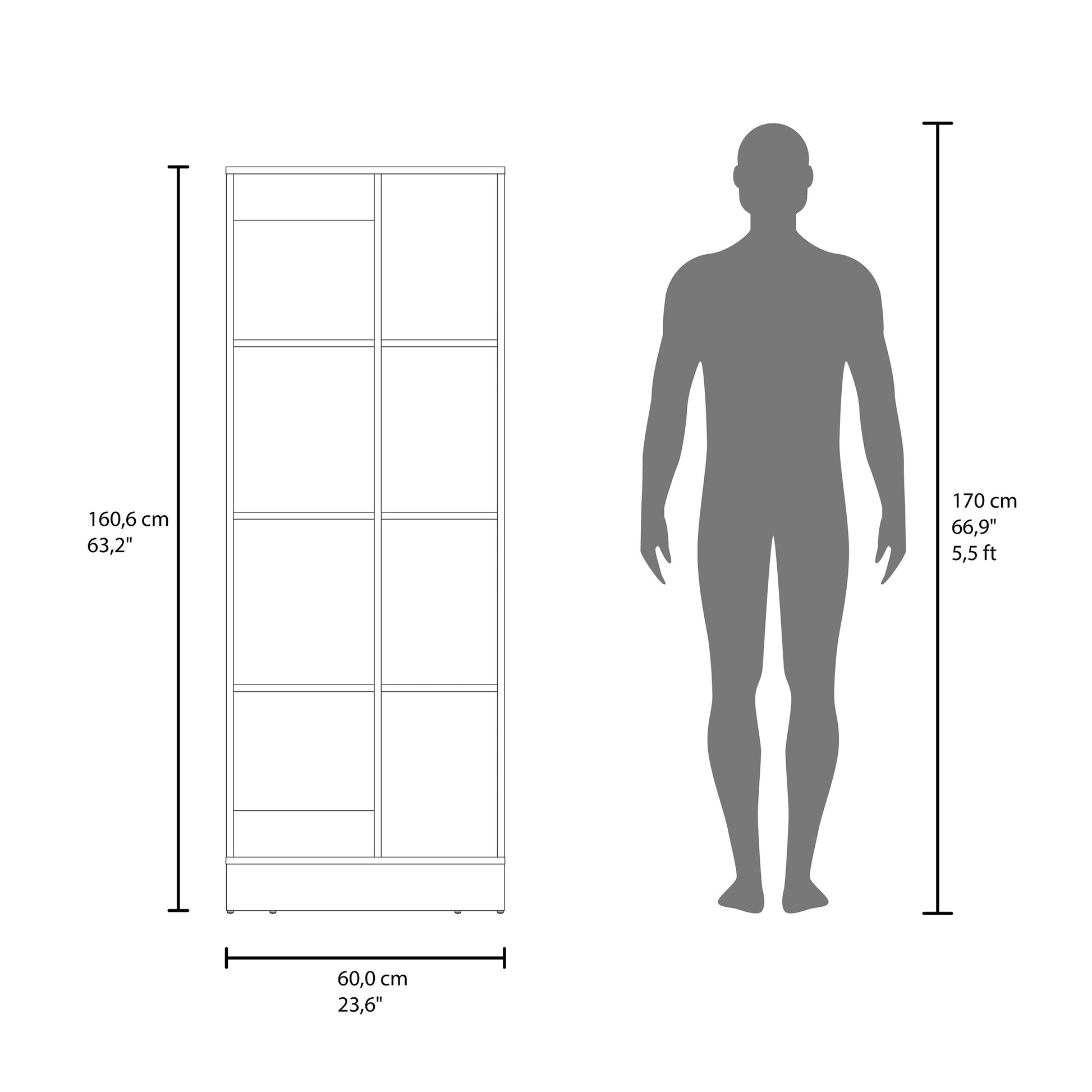White Kitchen Storage Cabinet - 6 Shelf Server
