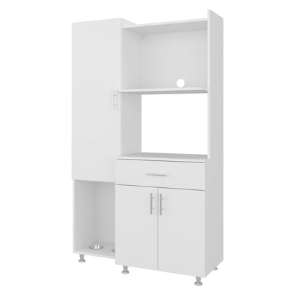 White Kitchen Storage Cabinet with Drawers