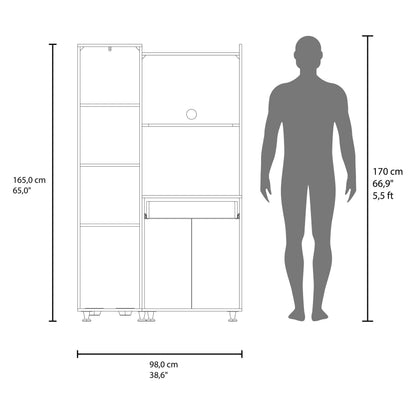 White Kitchen Storage Cabinet with Drawers