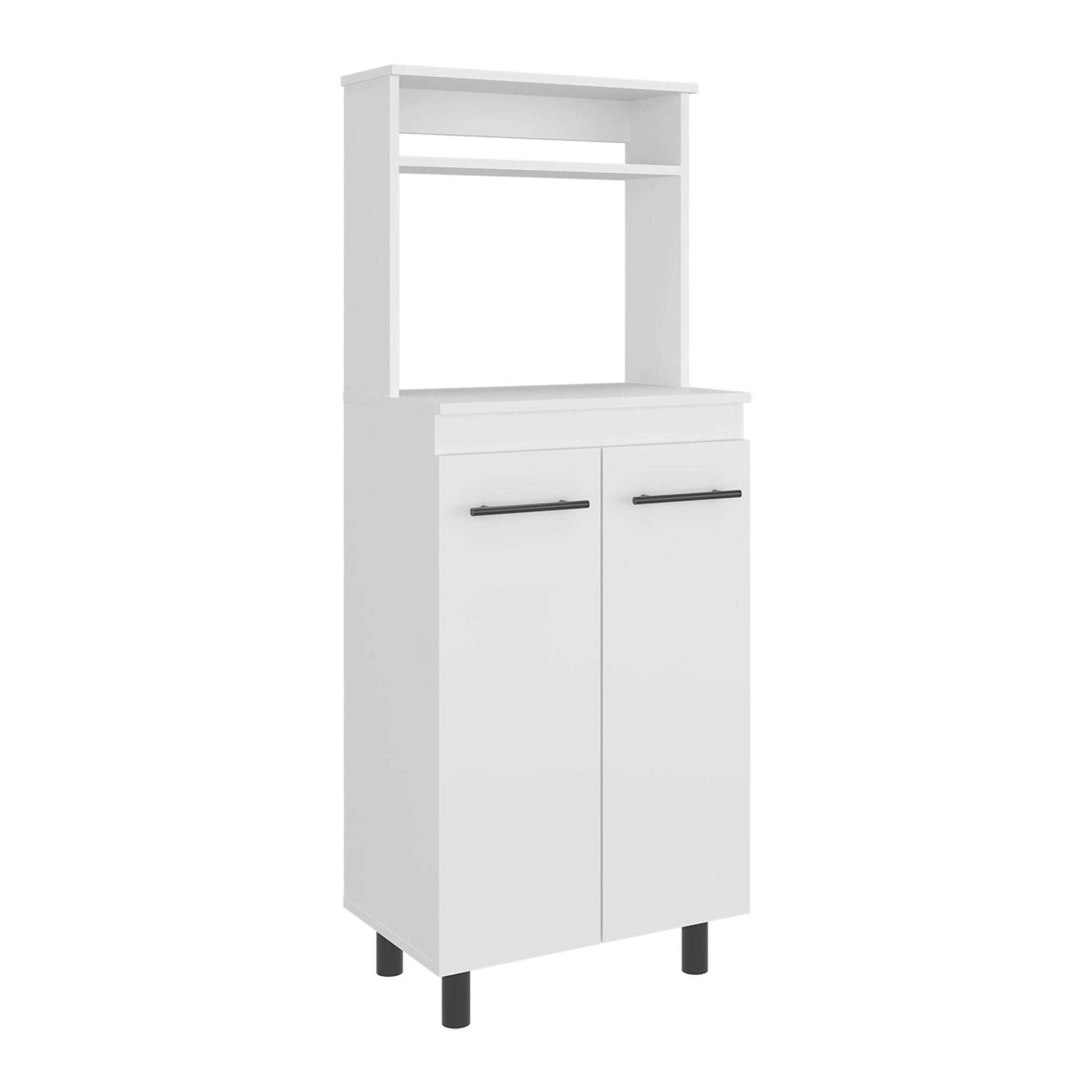 White Kitchen Storage Cabinet - 2 Door for Dining Room