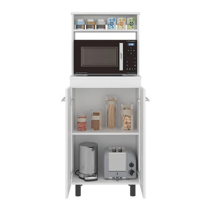 White Kitchen Storage Cabinet - 2 Door for Dining Room