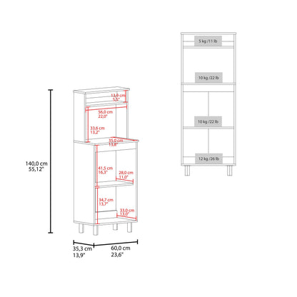 White Kitchen Storage Cabinet - 2 Door for Dining Room