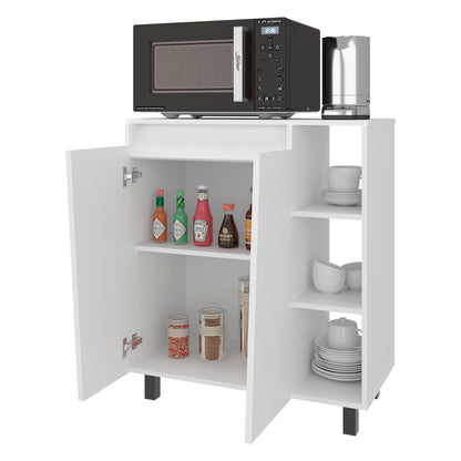 White 2-Door Kitchen Storage Cabinet - Compact Design for Dining Room