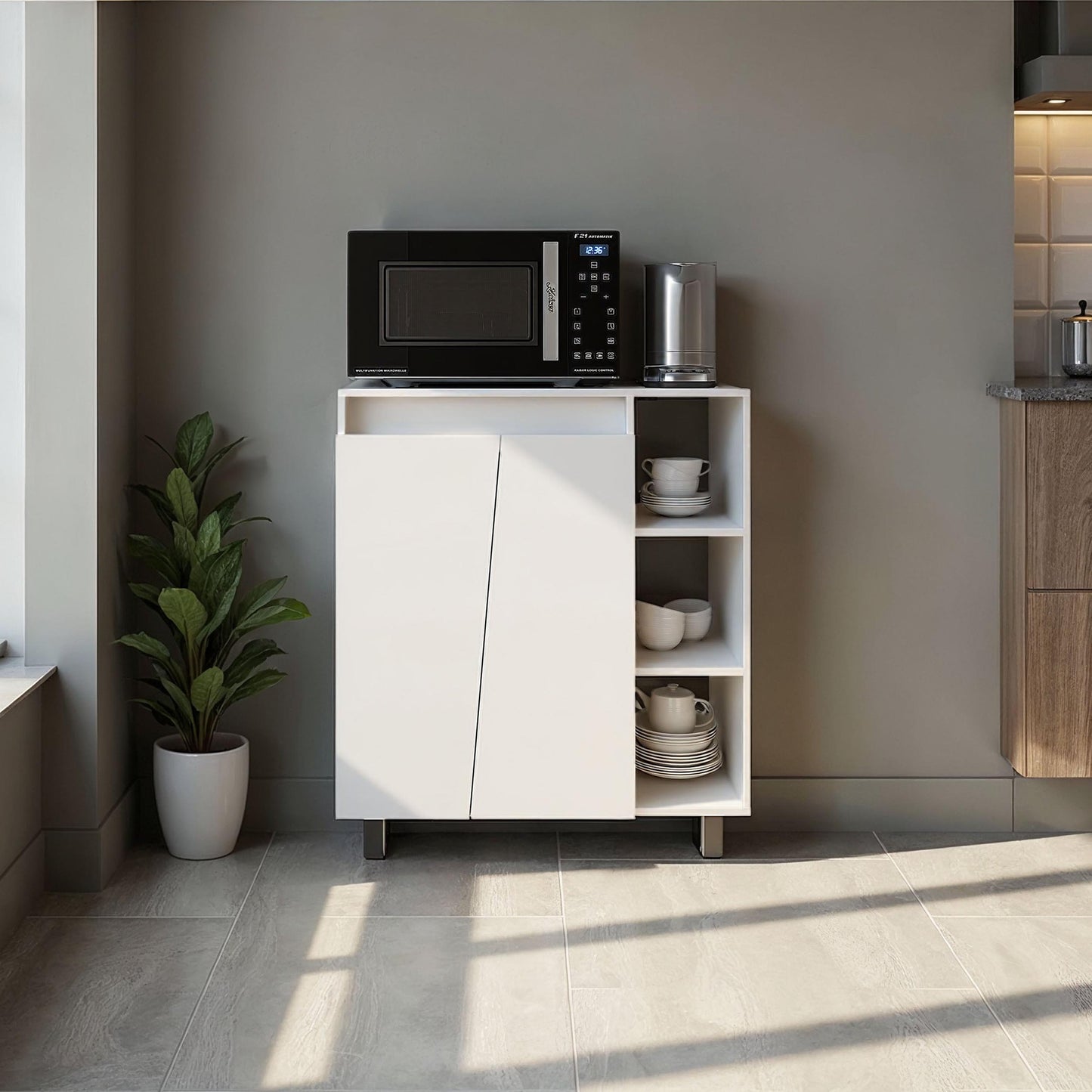 White 2-door Kitchen Storage Cabinet