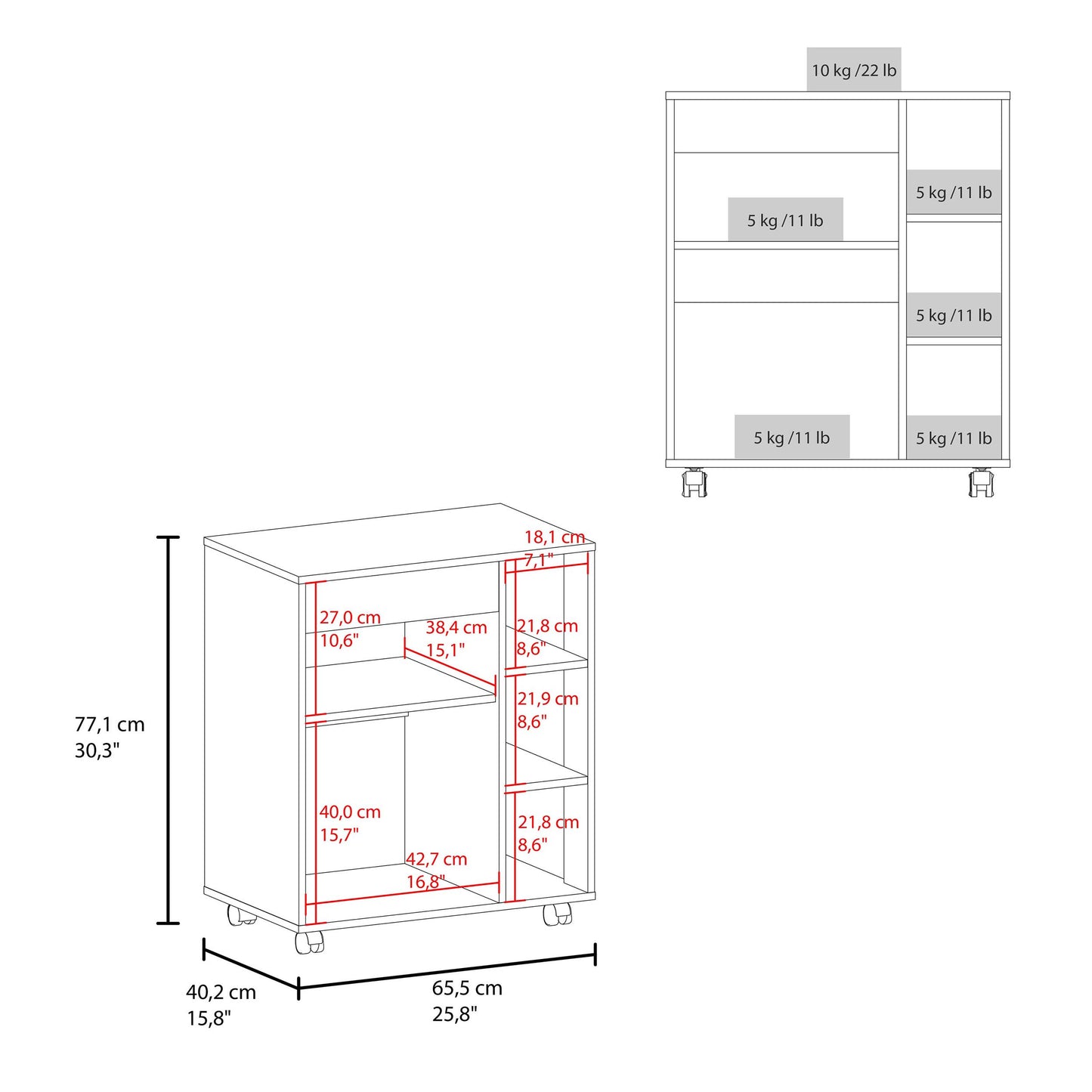 White Kitchen Server with Open Shelves for Dining Room