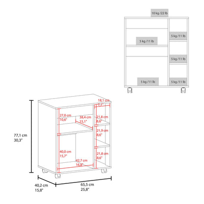 White Kitchen Server with Open Shelves for Dining Room