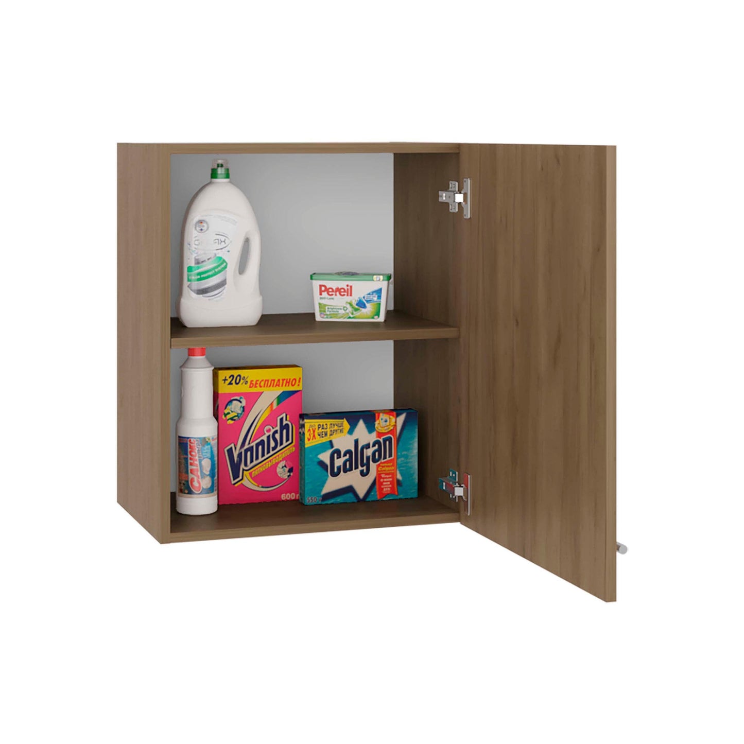 Natural Oak 1-Door Wall Cabinet - Compact Kitchen Server for Dining Room