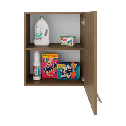 Natural Oak 1-Door Wall Cabinet - Compact Kitchen Server for Dining Room