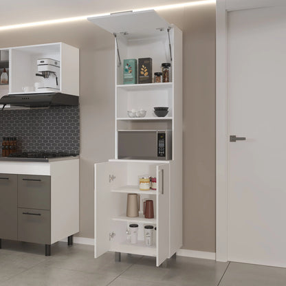 White Kitchen Pantry Cabinet - 15.4"W x 21.7"D x 80.3"H