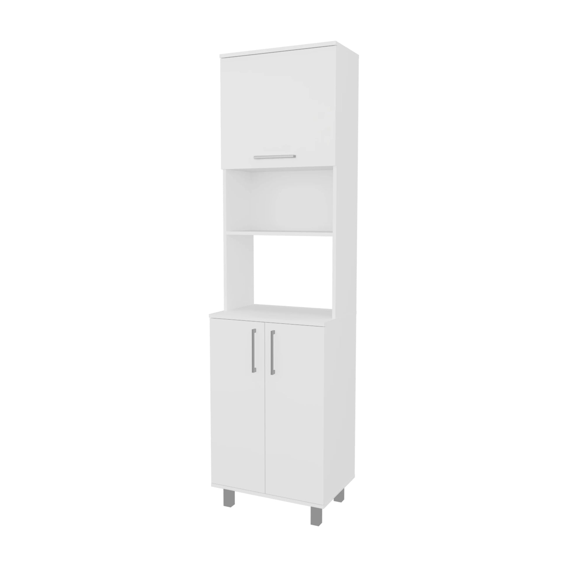 White Kitchen Pantry Cabinet - 15.4"W x 21.7"D x 80.3"H