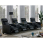 Warren Black Upholstered 4-seater Home Theater with 3 Wedge Consoles