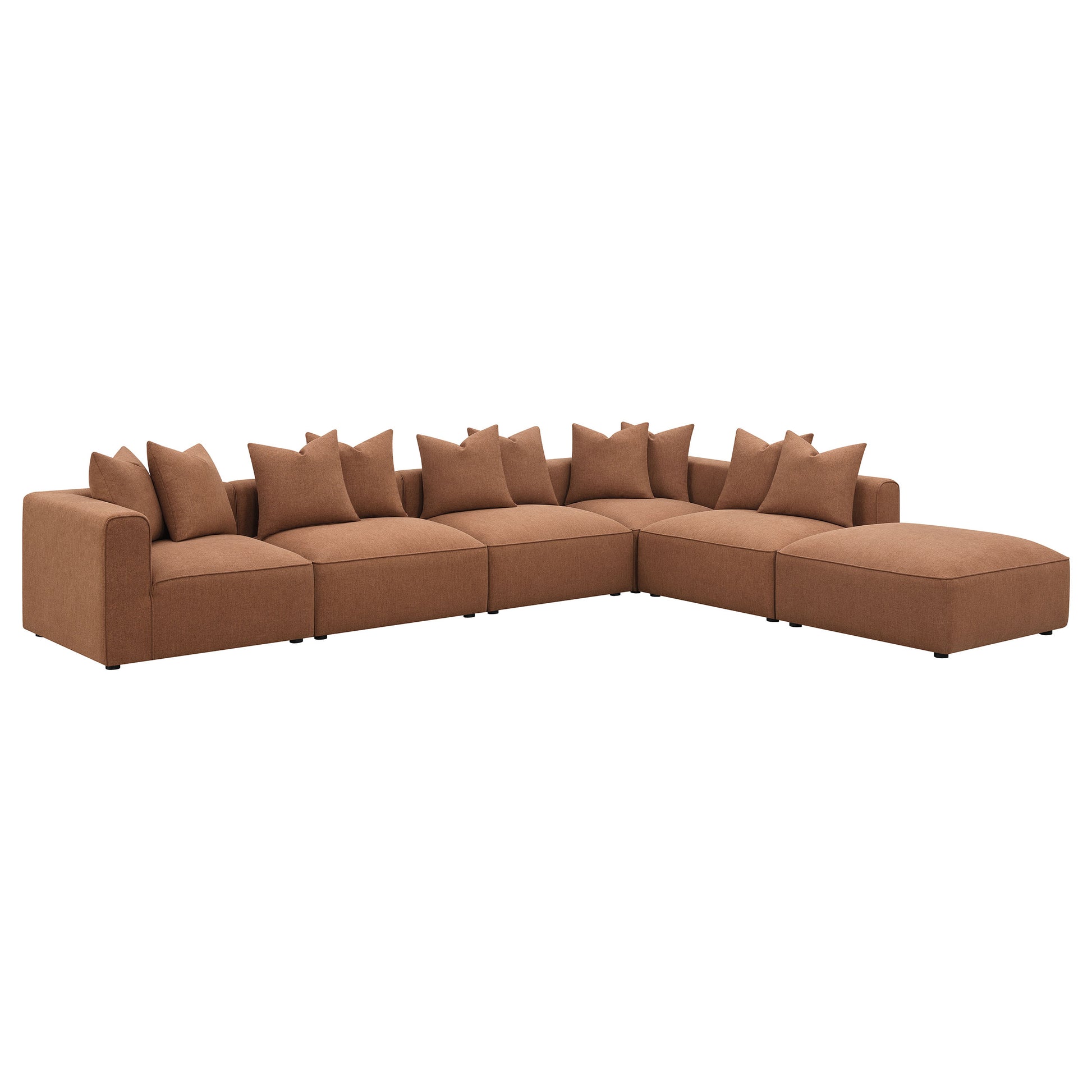 Colleen Terracotta 6-Piece Tight Seat Modular Sectional for Living Room