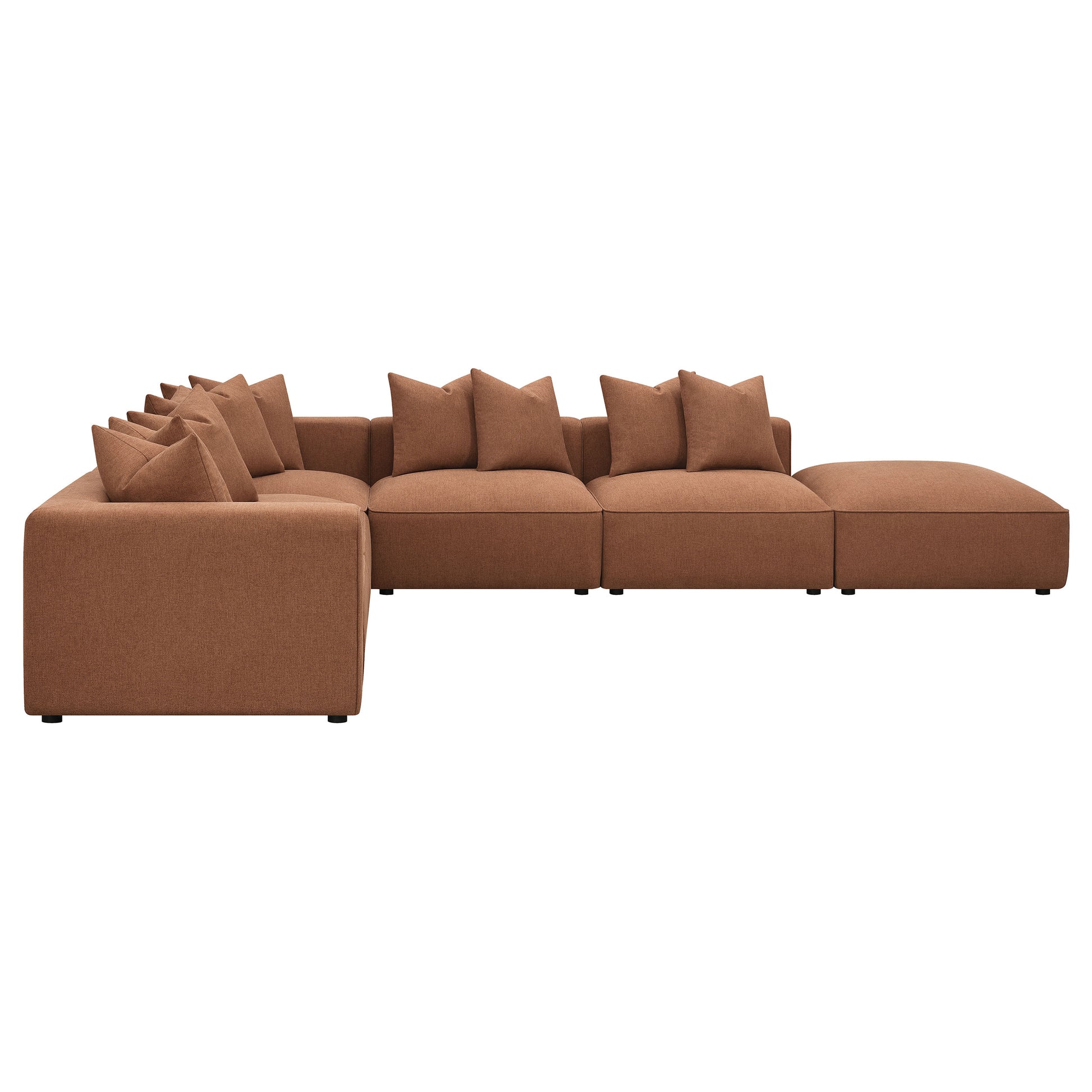 Colleen Terracotta 6-Piece Tight Seat Modular Sectional for Living Room