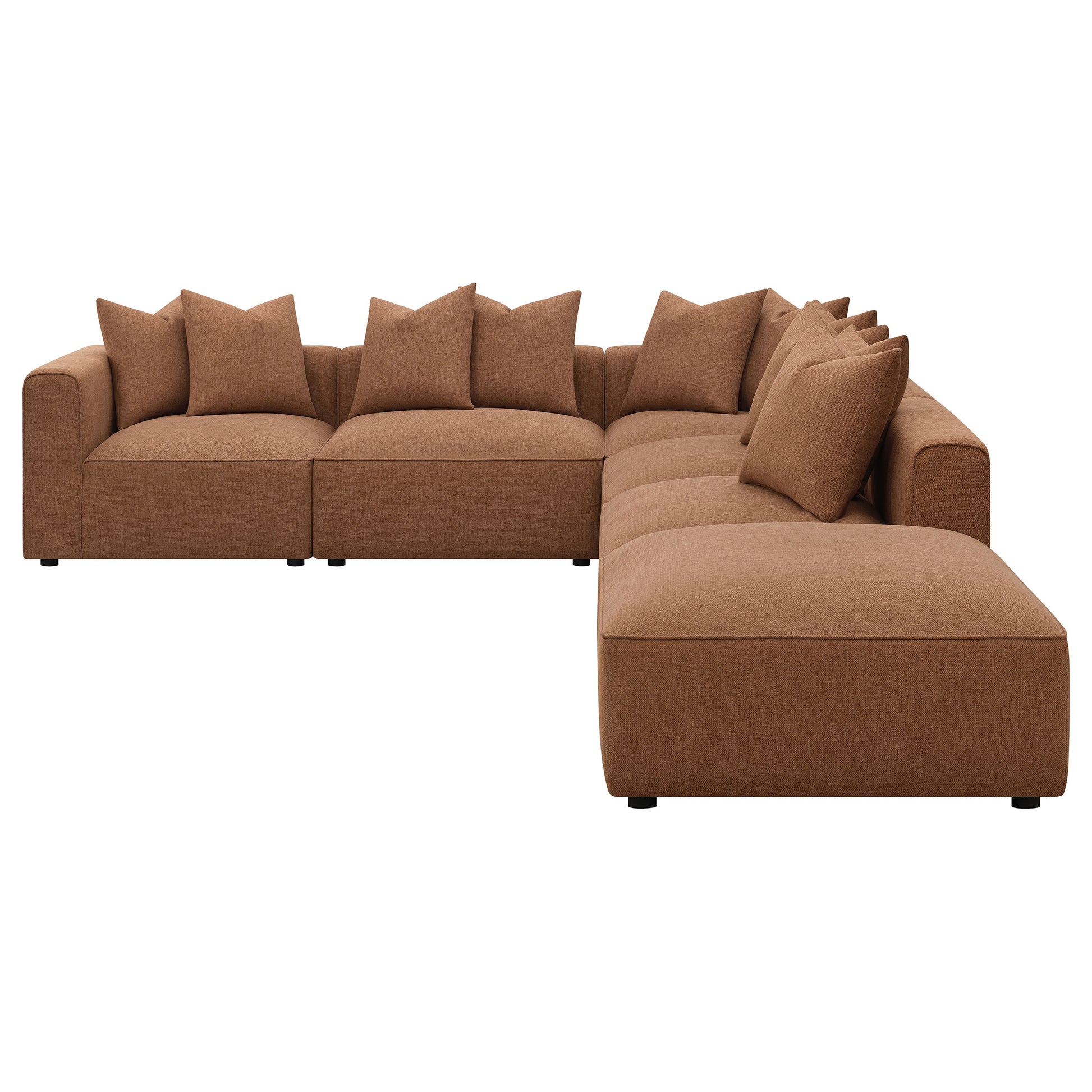Colleen Terracotta 6-Piece Tight Seat Modular Sectional for Living Room