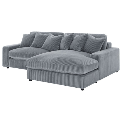 Fog Upholstered L-Shaped Sectional Sofa - 2 Seats