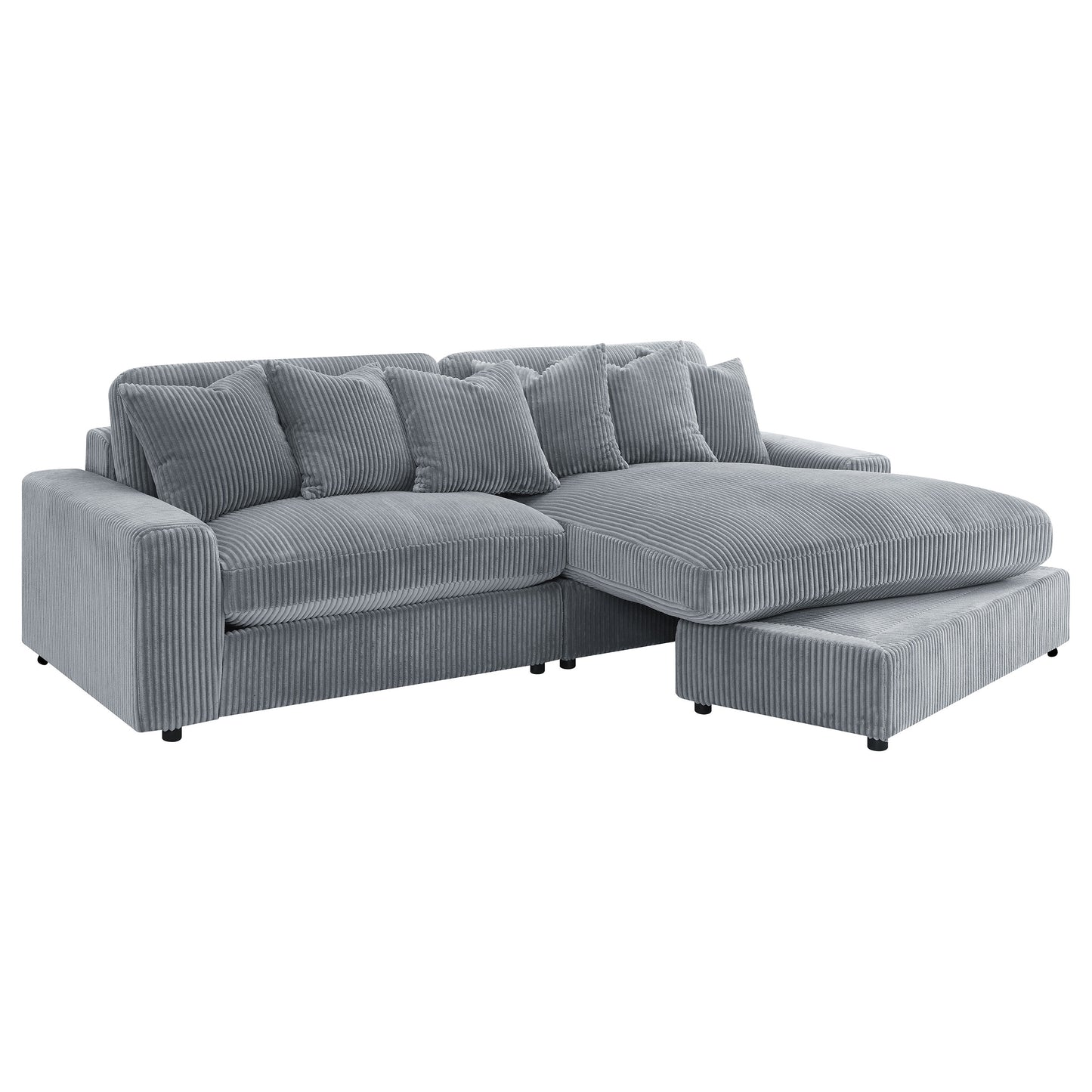 Fog Upholstered L-Shaped Sectional Sofa - 2 Seats