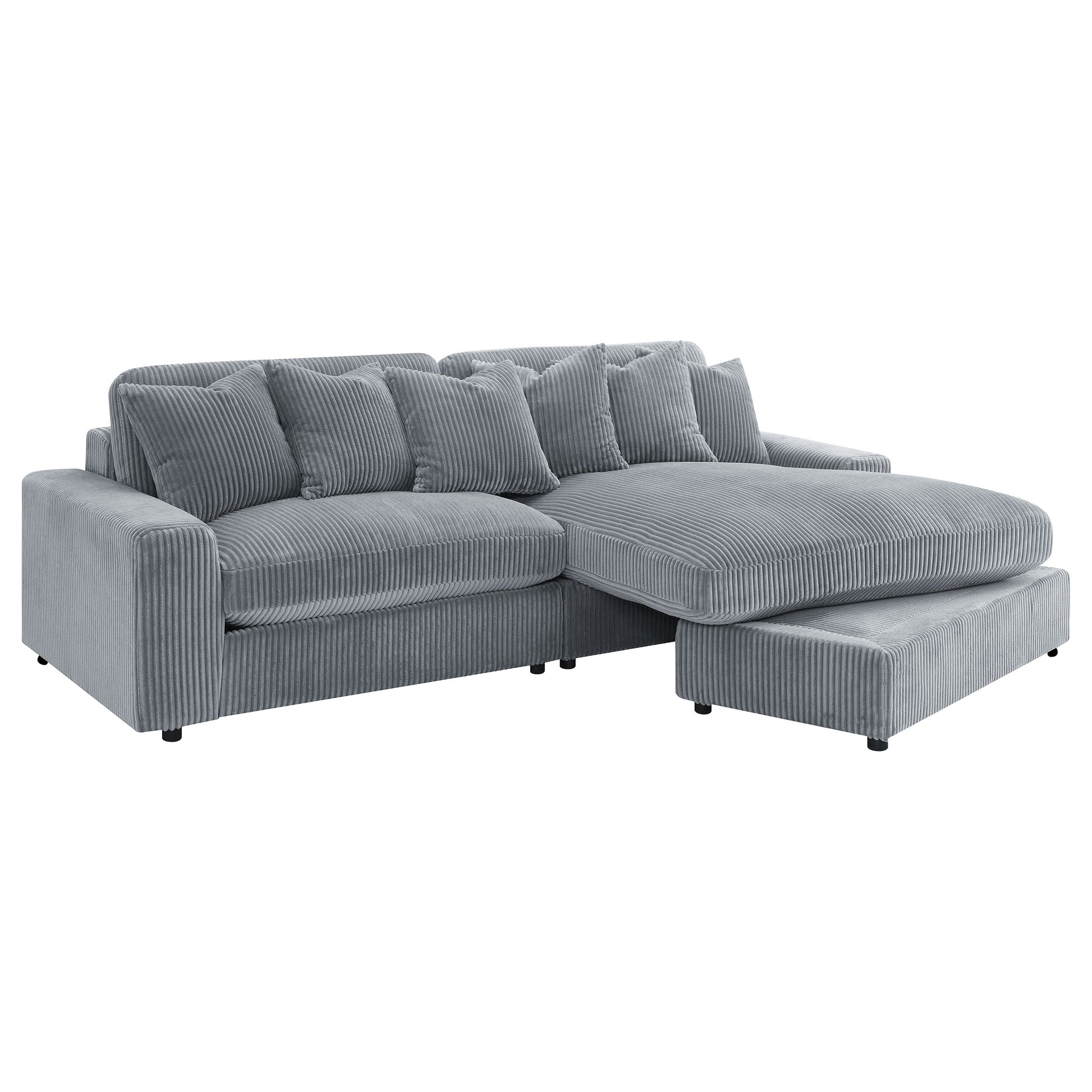 Fog Upholstered L-Shaped Sectional Sofa - 2 Seats