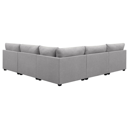 Lafayette Grey 5-Piece Upholstered Sectional Sofa - Modular Comfort