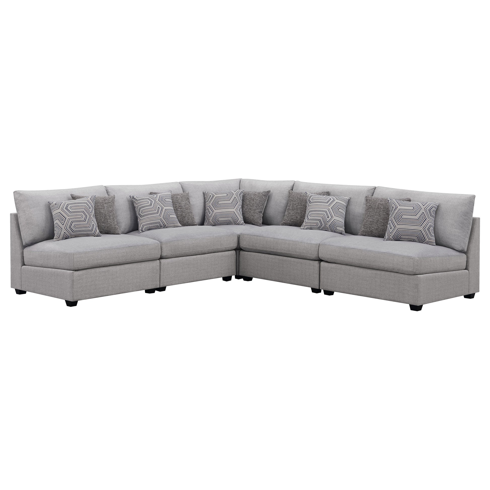 Lafayette Grey 5-piece Upholstered Sectional Sofa