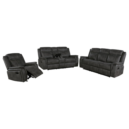 Franklin Charcoal 3-piece Upholstered Reclining Sofa Set