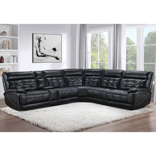 Hayden Black Dual Power Reclining Sectional Sofa