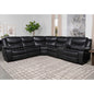Salerno Grey Upholstered Power Reclining Sectional Sofa