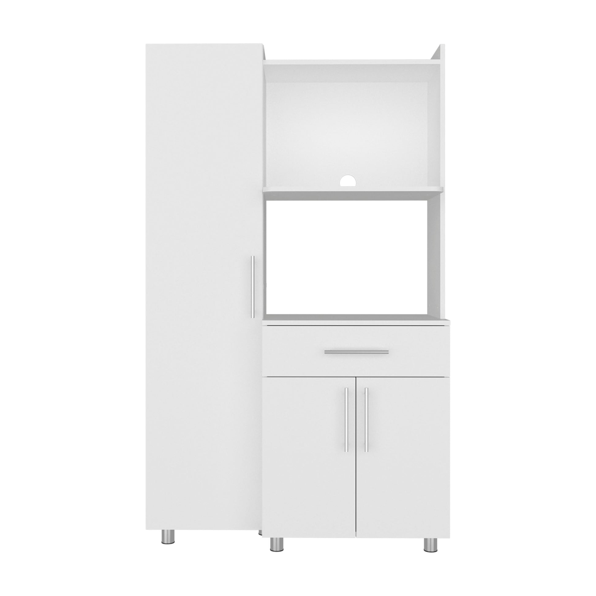White 3-Door Kitchen Storage Cabinet - Compact Design for Dining Room