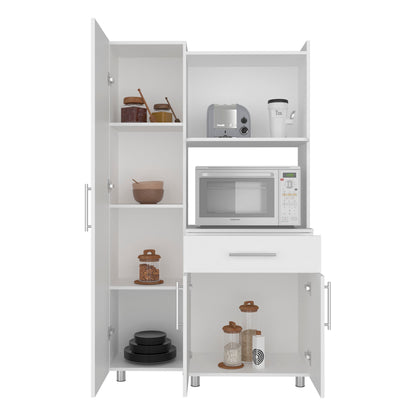 White 3-Door Kitchen Storage Cabinet - Compact Design for Dining Room