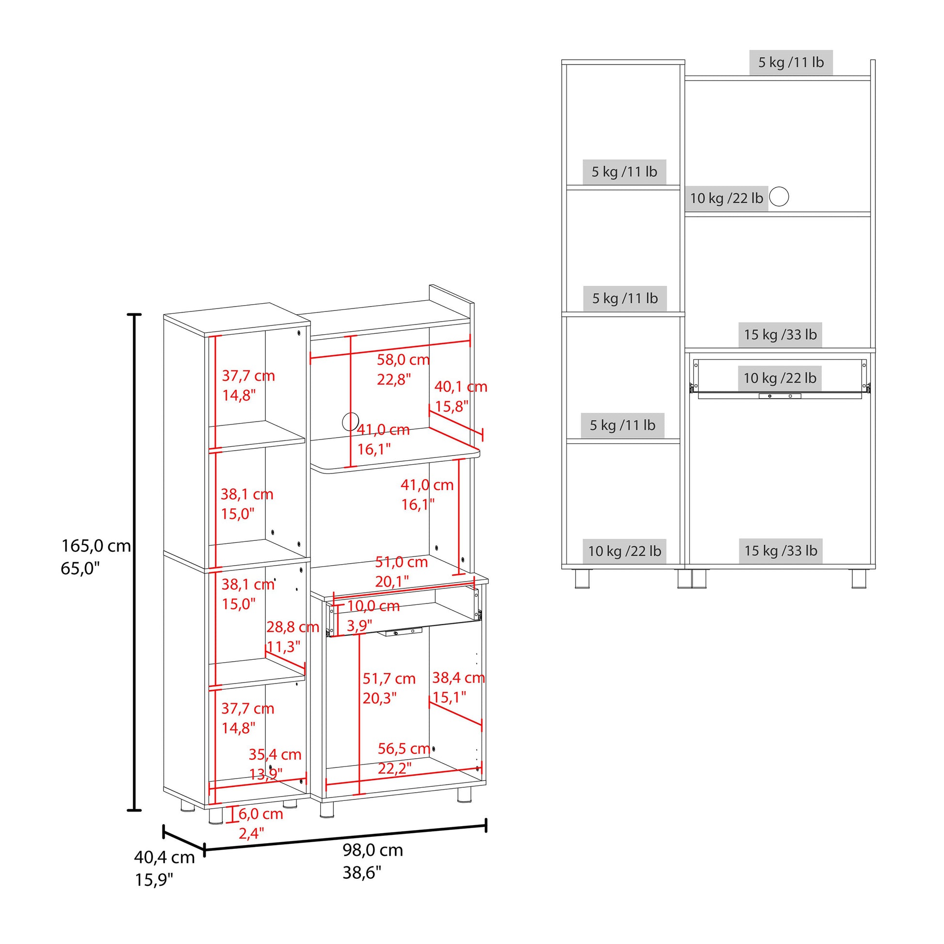White 3-Door Kitchen Storage Cabinet - Compact Design for Dining Room