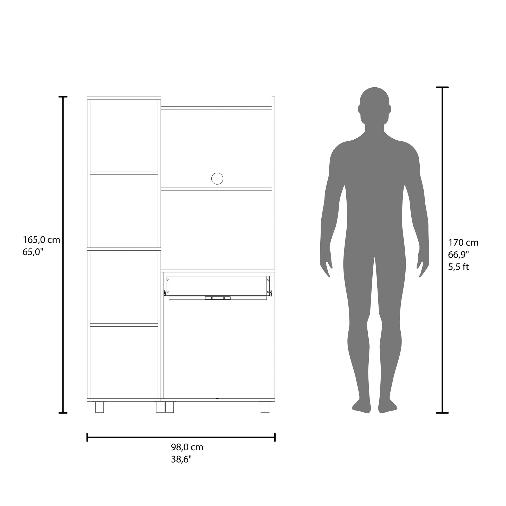 White 3-Door Kitchen Storage Cabinet - Compact Design for Dining Room
