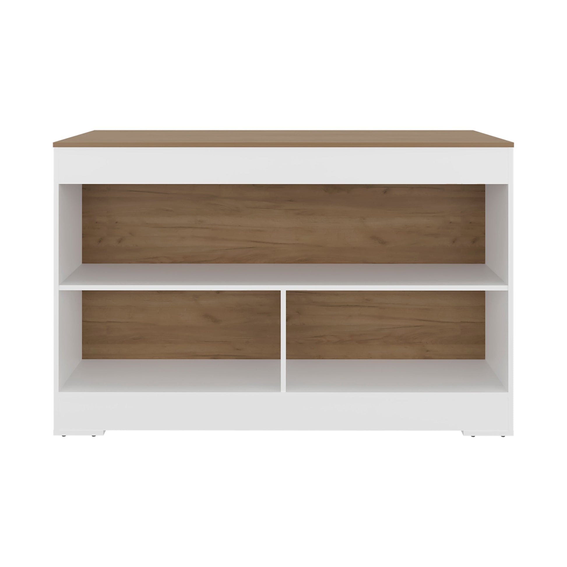 Rectangular White Kitchen Island with Storage for Dining Room