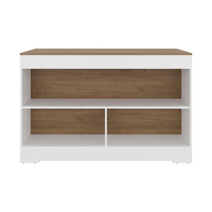 Rectangular White Kitchen Island with Storage for Dining Room