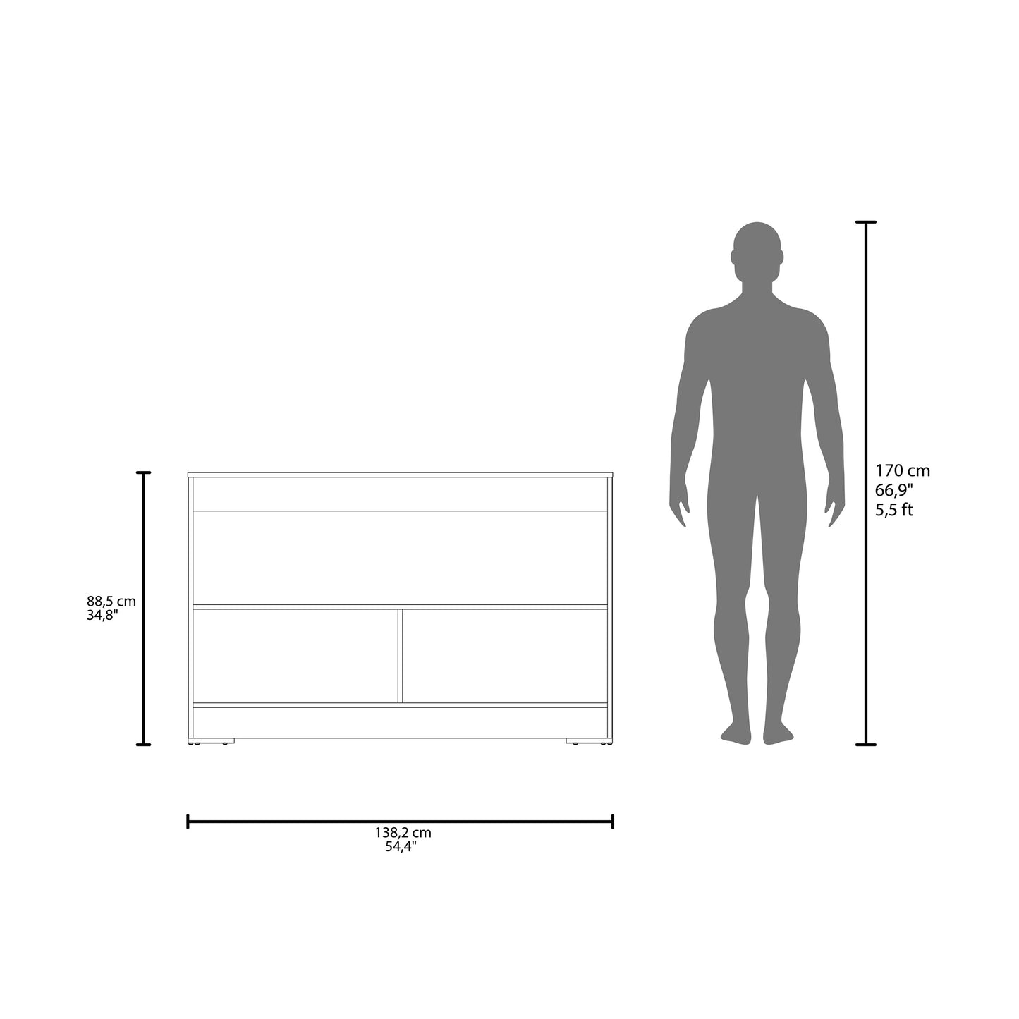 Rectangular White Kitchen Island with Storage for Dining Room