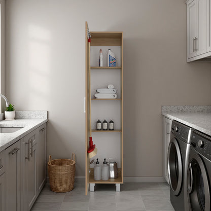 Natural Wood Storage Cabinet - Kitchen Server with Shelves