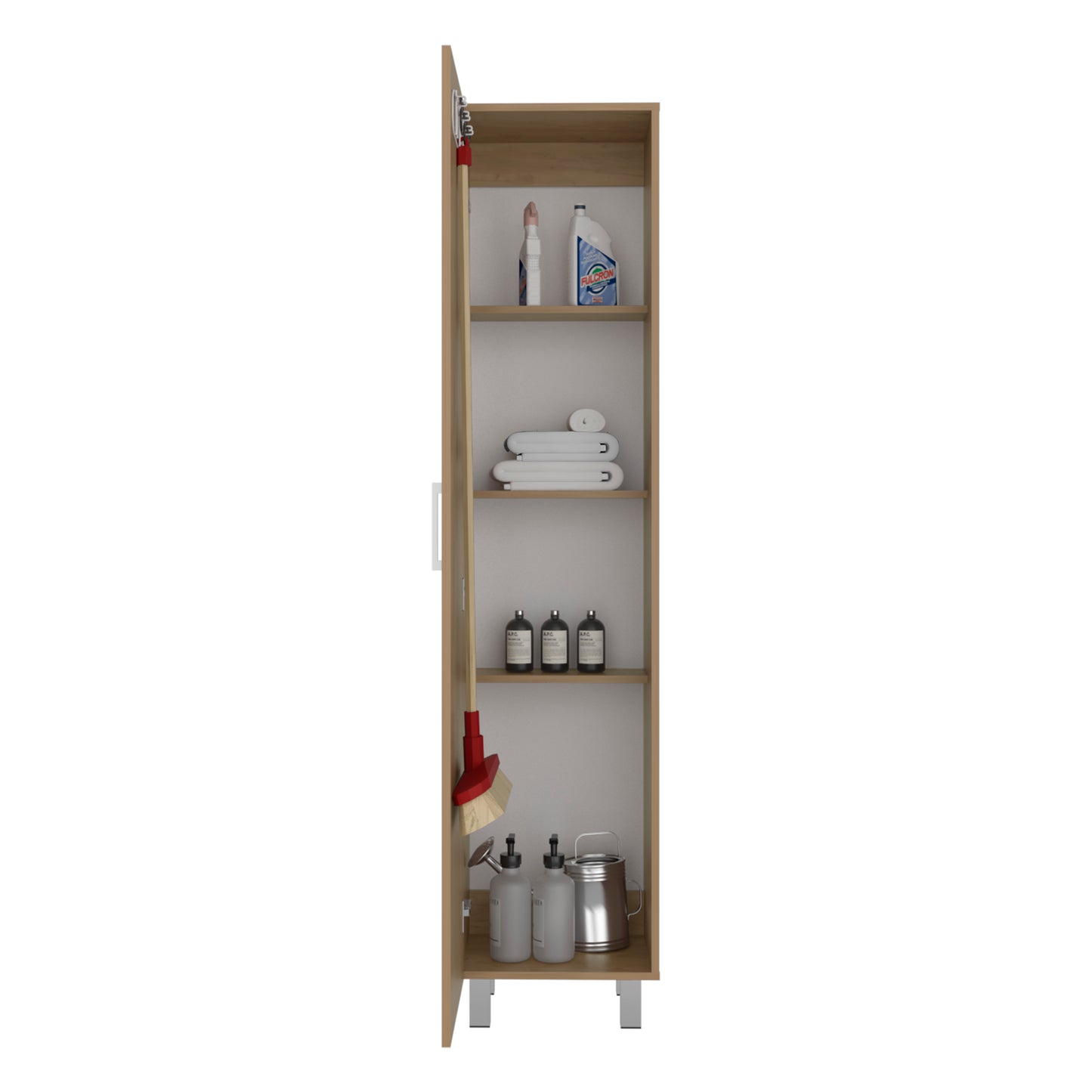 Natural Wood Storage Cabinet - Kitchen Server with Shelves