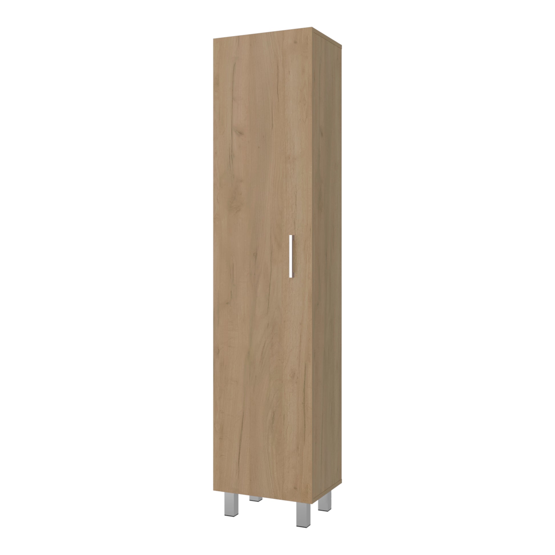 Vintro Freestanding Storage Cabinet with Internal Storage Shelves, Tall Single Door, 4 Interior Shelves, Metal Handle and Legs