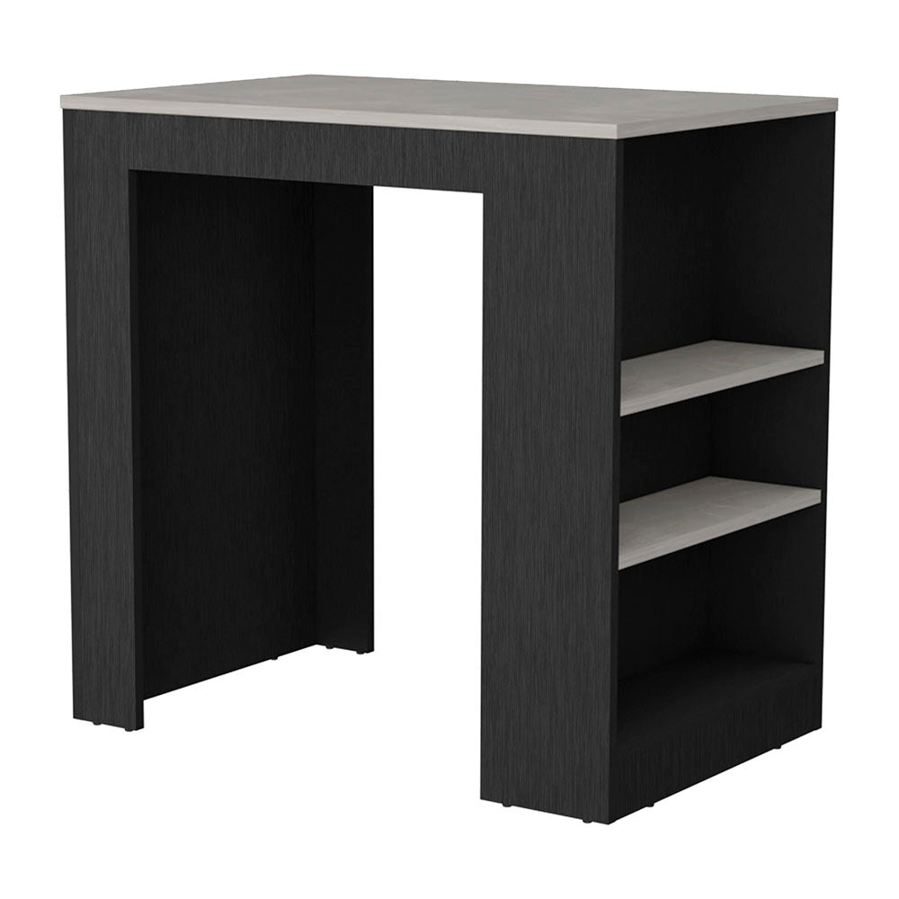 Portree Kitchen Island - Rectangular, Multicolor, 3 Shelves