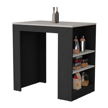 Portree Kitchen Island - Rectangular, Multicolor, 3 Shelves