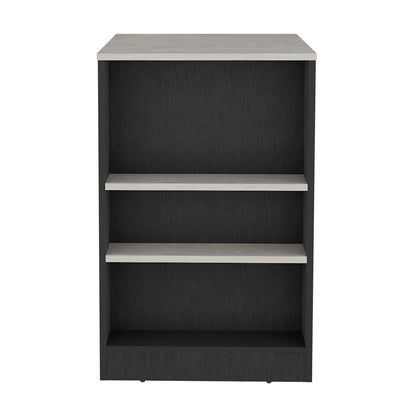 Portree Kitchen Island - Rectangular, Multicolor, 3 Shelves