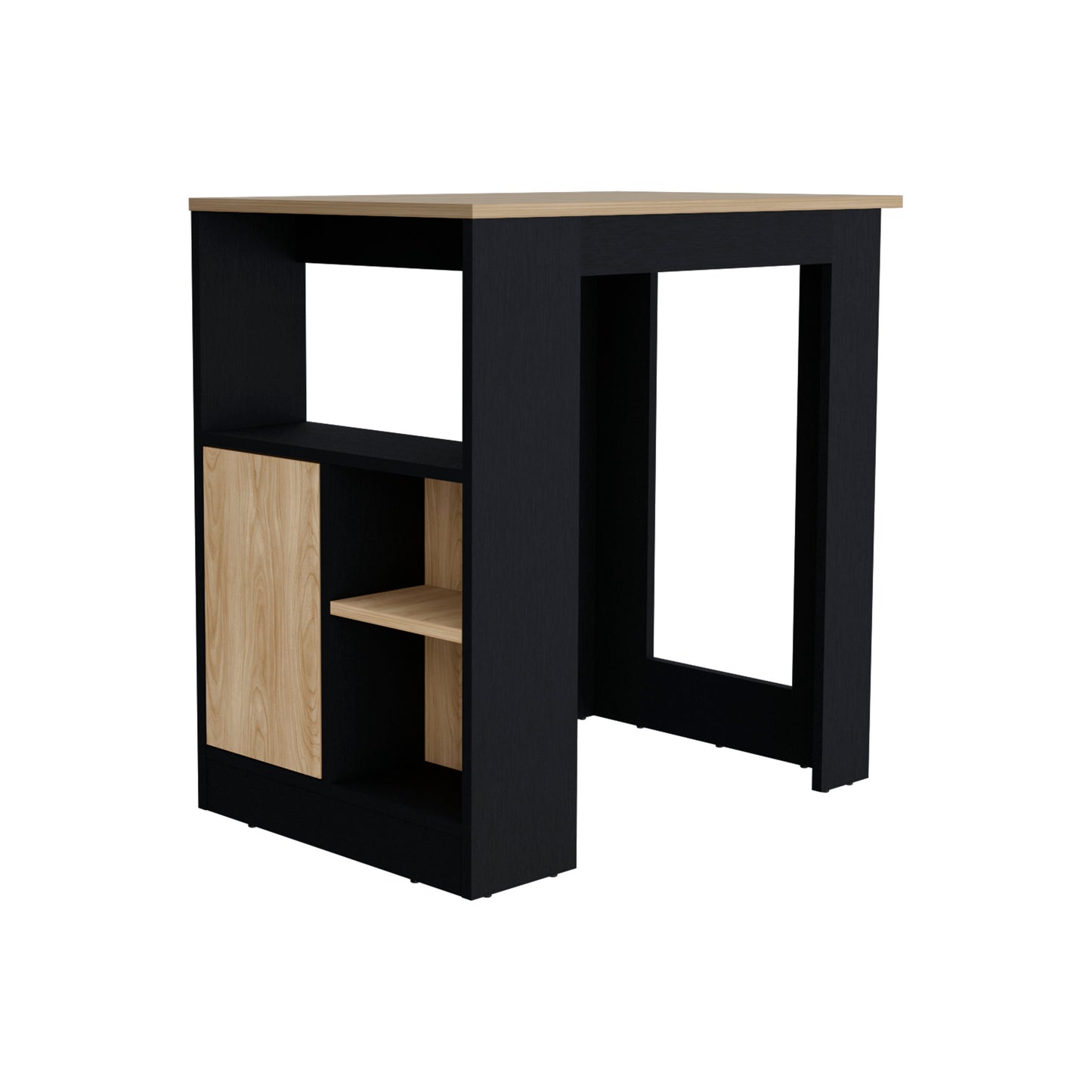 Black Kitchen Island with Storage - 36" Dining Cart
