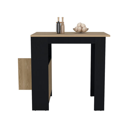 Black Kitchen Island with Storage - 36" Dining Cart