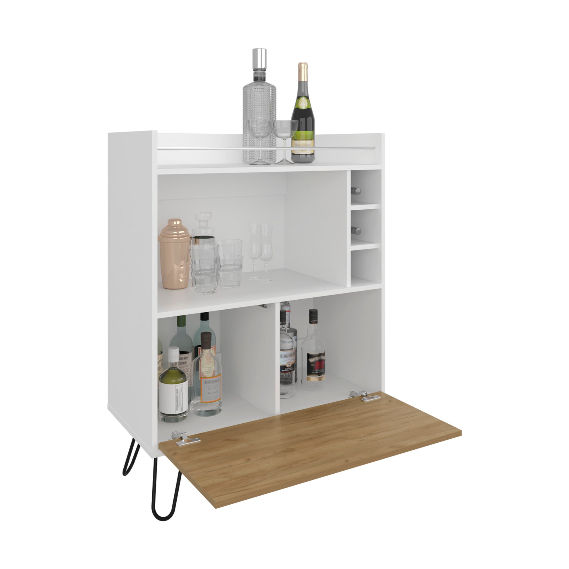 42" Tall Bar Cabinet with Storage - Multi MDF