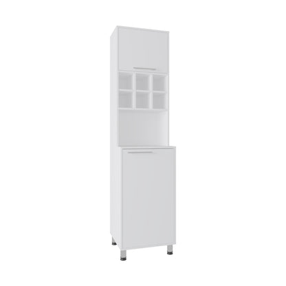 White MDF Modern Buffet Cabinet - 80" Storage