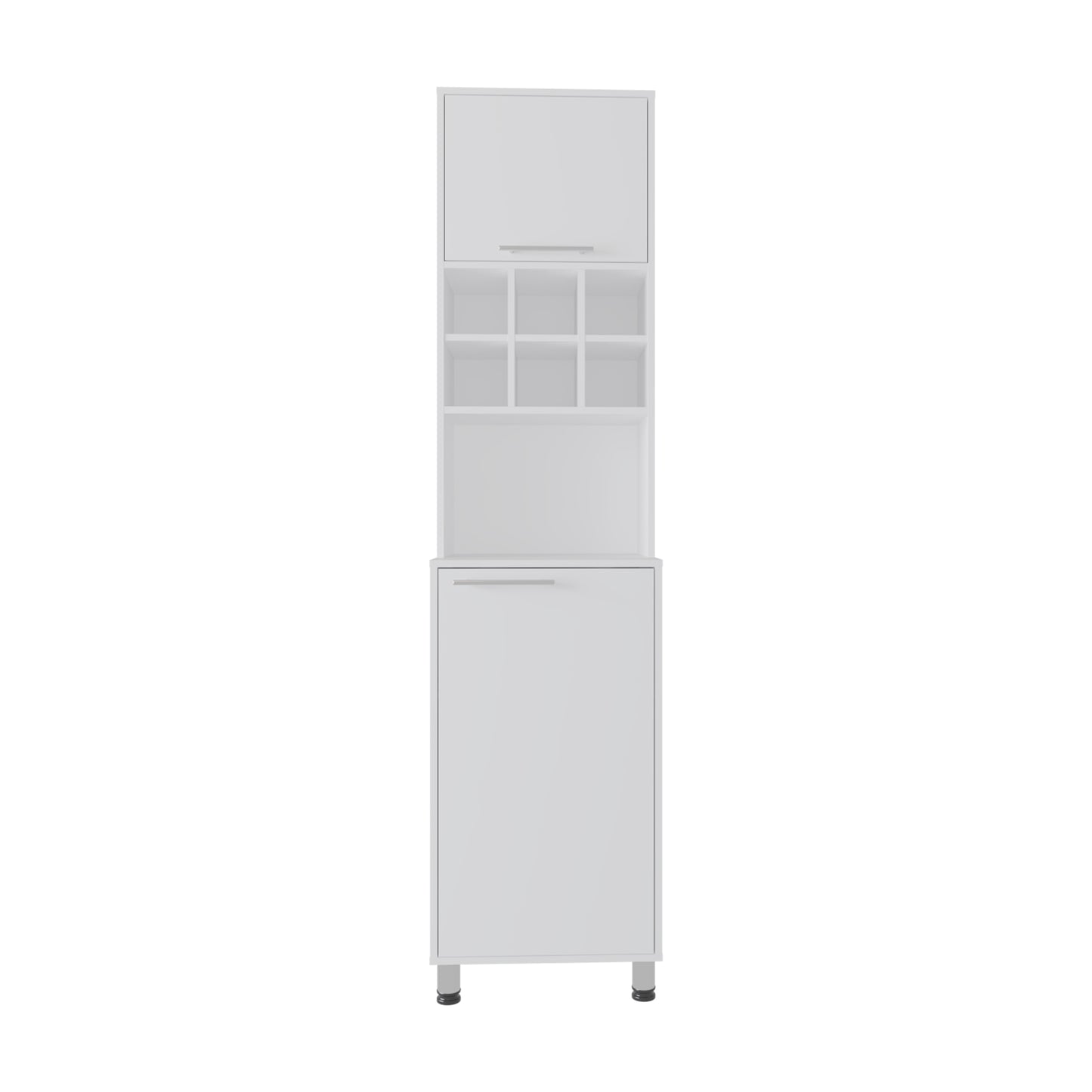 White MDF Modern Buffet Cabinet - 80" Storage